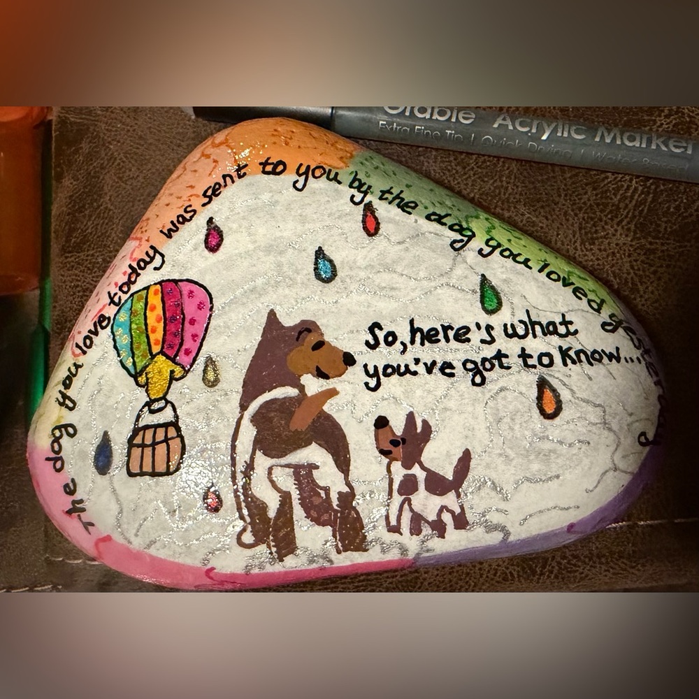 Hand-Painted, Colorful Memory Rock for Dogs - Picture 9 of 12